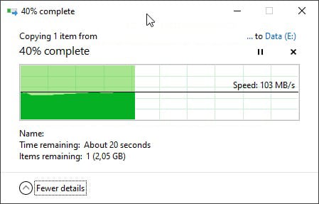 Windows Copy Brandwidth