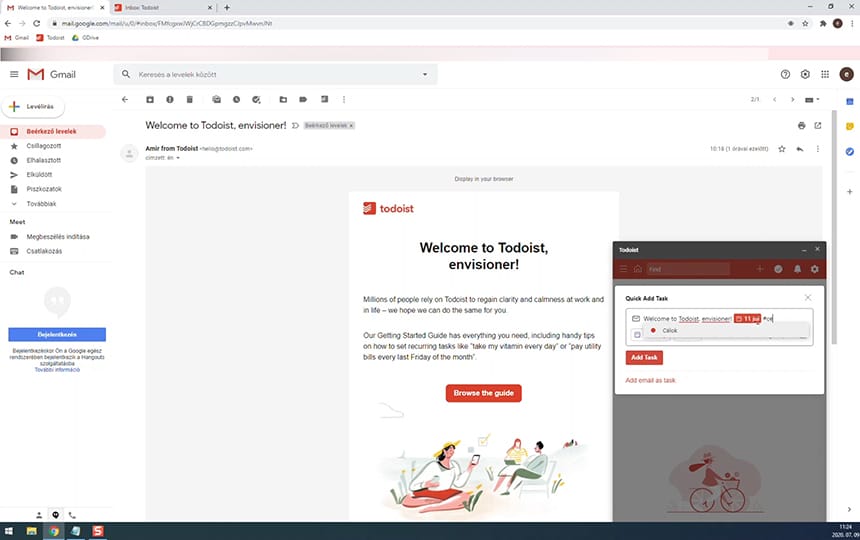 Todoist Gmail Kiegészítés Google Chromehoz